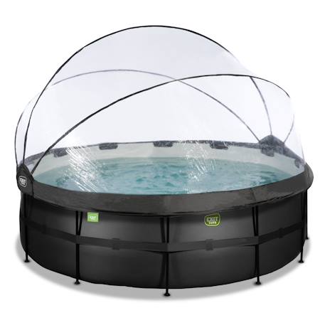 Piscine ronde ø427cm avec pompe filtrante pour jardin Noir 1 - vertbaudet enfant 