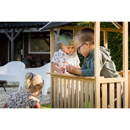 Maisonnette de jeux en bois pour jardin enfant Naturel 3 - vertbaudet enfant 