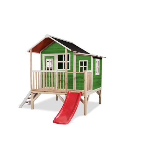 Maisonnette en bois sur pilotis toboggan et extension jardin Vert 4 - vertbaudet enfant 