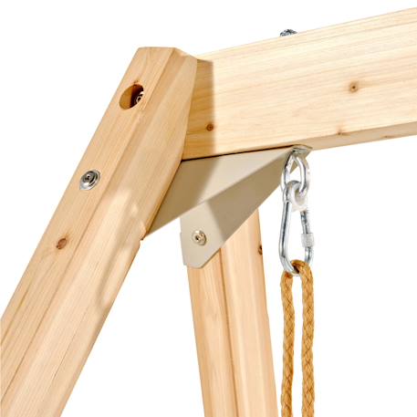 Balançoire en bois fixation murale pour jardin enfant Naturel 4 - vertbaudet enfant 