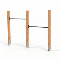 Jouet-Jeux de plein air-Aires de jeux-Double barre fixe en bois pour jardin enfant 206cm