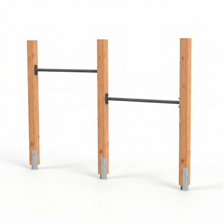 Double barre fixe en bois pour jardin enfant 206cm Naturel 1 - vertbaudet enfant 