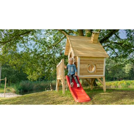 Maisonnette en bois sur pilotis avec toboggan pour jardin Vert 2 - vertbaudet enfant 