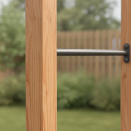 Double barre fixe en bois pour jardin enfant 206cm Naturel 5 - vertbaudet enfant 