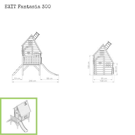 Maisonnette en bois sur pilotis avec toboggan pour jardin Vert 3 - vertbaudet enfant 