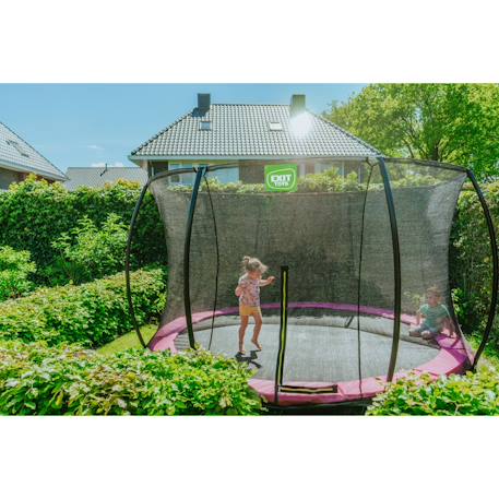 Trampoline enterré rond ø427cm avec filet de sécurité Noir+Rose 12 - vertbaudet enfant 