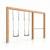 Balançoire double en bois avec barre fixe 369cm pour jardin Naturel 3 - vertbaudet enfant 