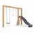 Balançoire en bois avec toboggan et anneaux de gym 294cm Naturel 6 - vertbaudet enfant 