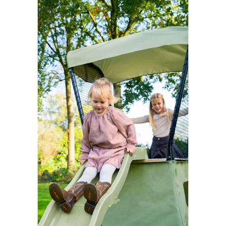 Aire de jeux avec toboggan et tente de jeux pour jardin Vert/noir 3 - vertbaudet enfant 