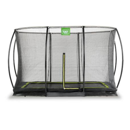 Trampoline enterré rectangulaire 244x366cm avec filet Noir+Rose+Vert 1 - vertbaudet enfant 