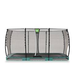 Jouet-Jeux de plein air-Trampoline semi-enterré rectangulaire 244x427cm avec filet de sécurité
