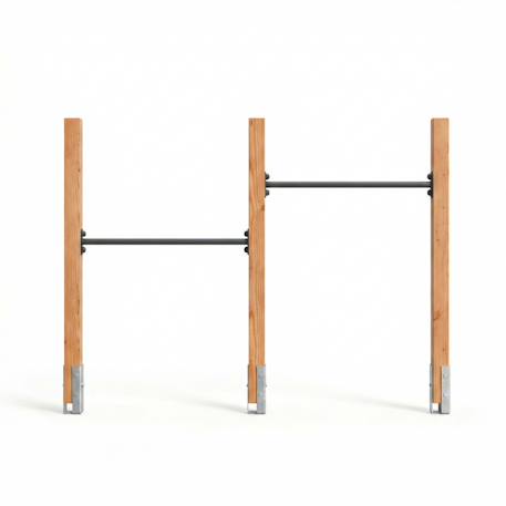 Double barre fixe en bois pour jardin enfant 206cm Naturel 2 - vertbaudet enfant 