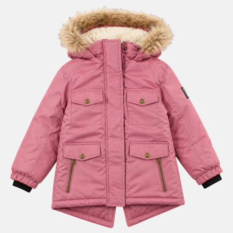 Parka fille imprimée Noir+Rose 9 - vertbaudet enfant 