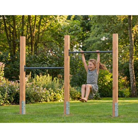 Double barre fixe en bois pour jardin enfant 206cm Naturel 4 - vertbaudet enfant 