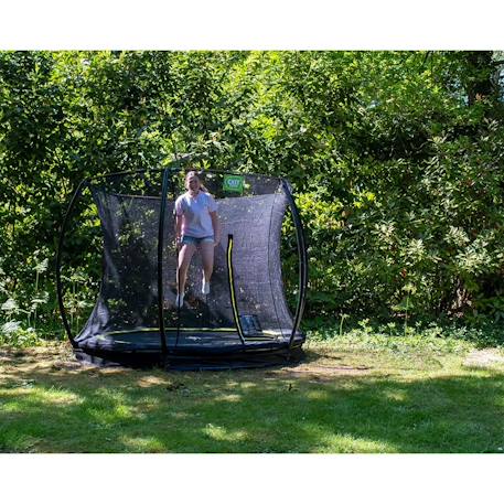 Trampoline enterré rond ø244cm avec filet de sécurité Noir+Rose+Vert 2 - vertbaudet enfant 