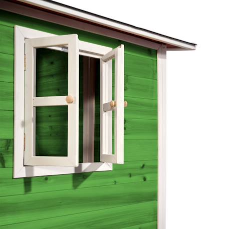 Maisonnette en bois sur pilotis avec bac à sable et toboggan Vert 5 - vertbaudet enfant 