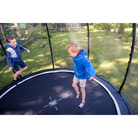 Trampoline semi-enterré rond ø305cm avec filet de sécurité Noir+Vert 4 - vertbaudet enfant 