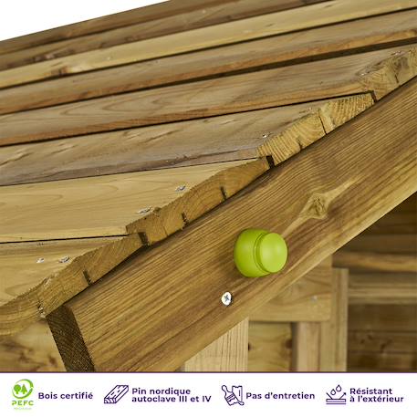 Kangui lotis wapiti - balançoires, toboggan, cabane avec balcon Marron 3 - vertbaudet enfant 