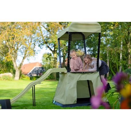 Aire de jeux avec toboggan et tente de jeux pour jardin Vert/noir 6 - vertbaudet enfant 