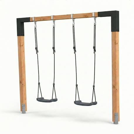 Balançoire double en bois 230cm pour enfants dès 3 ans Naturel 1 - vertbaudet enfant 