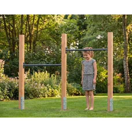 Double barre fixe en bois pour jardin enfant 206cm Naturel 6 - vertbaudet enfant 
