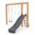 Balançoire en bois avec toboggan et anneaux de gym 294cm Naturel 1 - vertbaudet enfant 