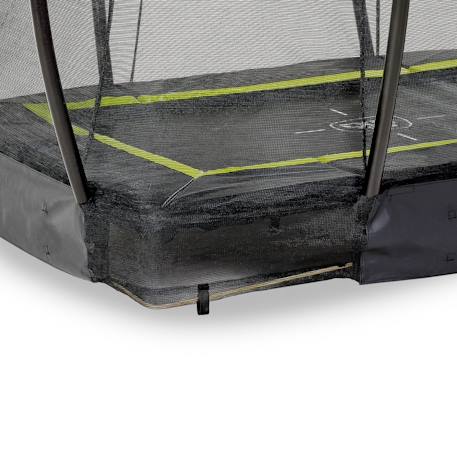 Trampoline enterré rectangulaire 153x214cm avec filet Noir+Rose+Vert 5 - vertbaudet enfant 