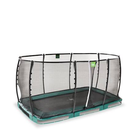 Trampoline semi-enterré rectangulaire 244x427cm protection pieds Noir+Vert 8 - vertbaudet enfant 