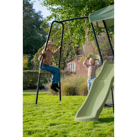 Aire de jeux avec toboggan et balançoire pour jardin enfant Vert/noir 4 - vertbaudet enfant 