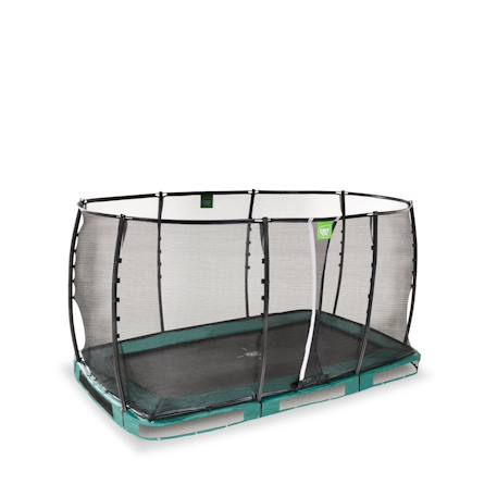 Trampoline semi-enterré rectangulaire 214x366cm protection pieds Noir+Vert 8 - vertbaudet enfant 