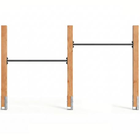 Double barre fixe en bois robuste pour jardin enfant 283cm Naturel 2 - vertbaudet enfant 