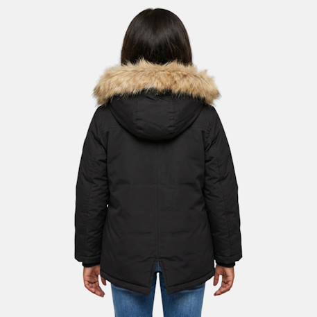 Parka fille imprimée Noir+Rose 3 - vertbaudet enfant 