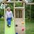 Aire de jeux portique en bois woodi - double balançoire, toboggan, mur d'escalade, bac a sable, table pique nique, cabane, échelle Marron 6 - vertbaudet enfant 