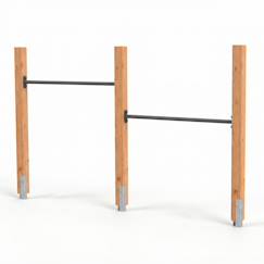 Double barre fixe en bois robuste pour jardin enfant 283cm  - vertbaudet enfant