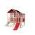 Maisonnette en bois sur pilotis toboggan et extension jardin Rouge 5 - vertbaudet enfant 