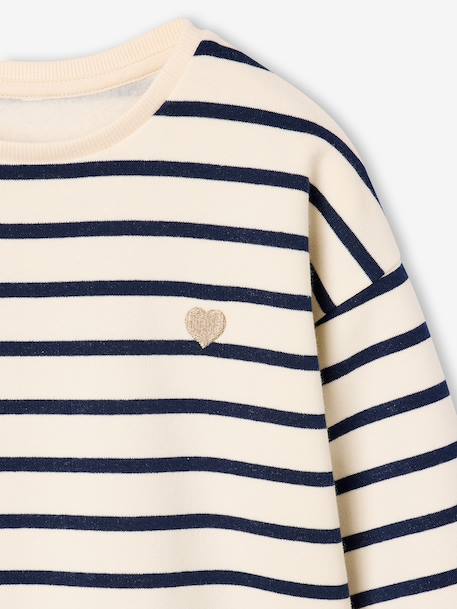 Robe fille 2 en 1 molleton et gaze de coton anthracite+marine 8 - vertbaudet enfant 