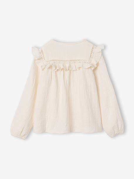 Chemise manches longues fille vanille 2 - vertbaudet enfant 