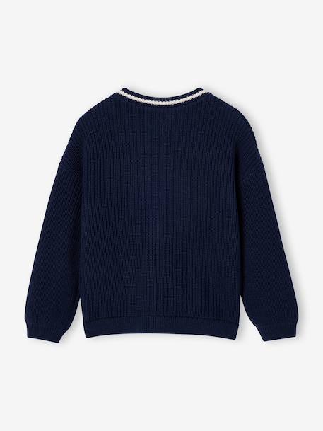 Gilet fille manches longues marine 4 - vertbaudet enfant 