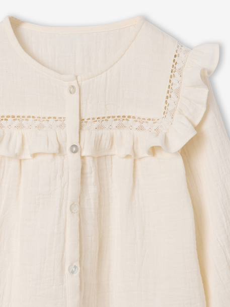 Chemise manches longues fille vanille 3 - vertbaudet enfant 