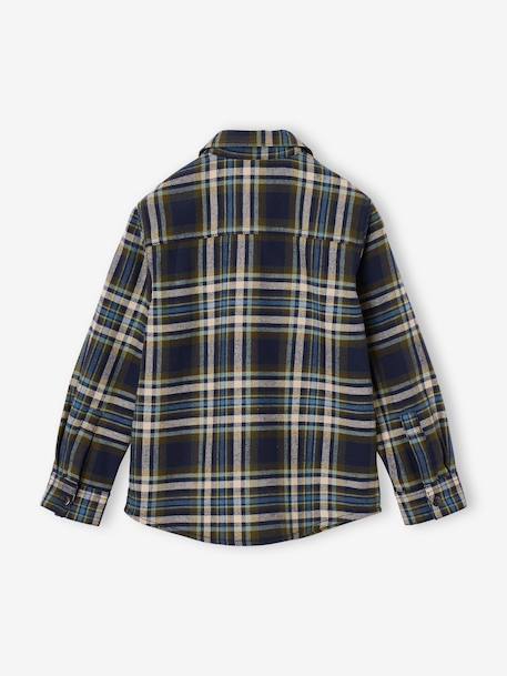 Chemise à carreaux en flanelle garçon bleu ardoise+bleu nuit+camel+carreaux marine+carreaux vert+vert anglais 23 - vertbaudet enfant 