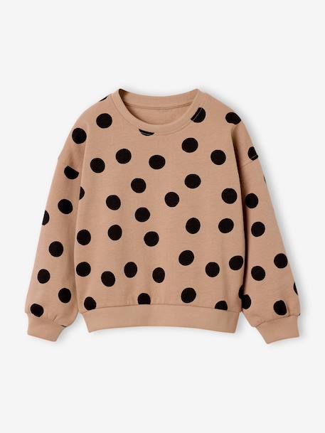 Sweat fille col rond écru+ivoire+rose pâle+taupe 10 - vertbaudet enfant 