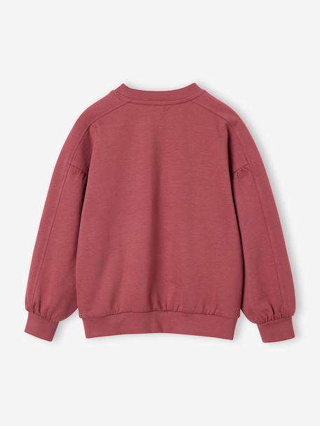 Sweat fille col rond mauve+rose pâle 2 - vertbaudet enfant 