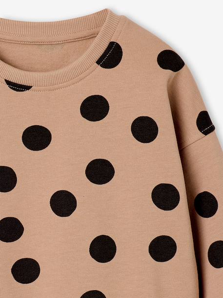 Sweat fille col rond écru+ivoire+rose pâle+taupe 12 - vertbaudet enfant 