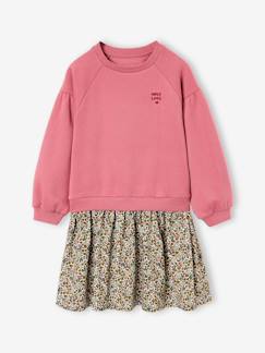 -Robe bi-matière fille