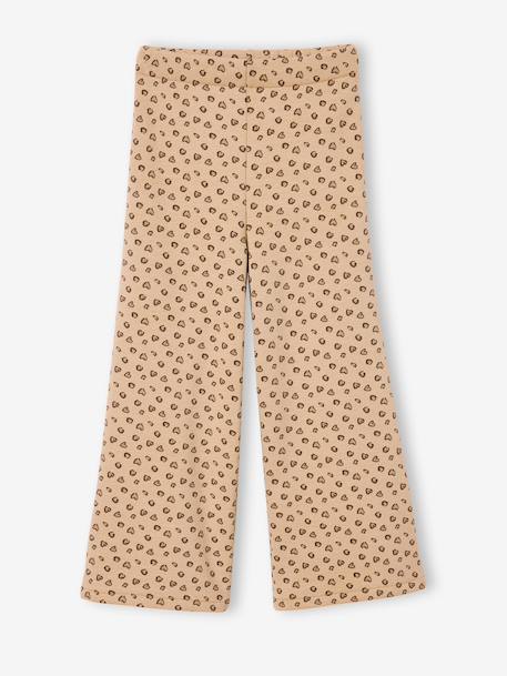 Legging fille large polaire marine+marron imprimé+vanille 10 - vertbaudet enfant 