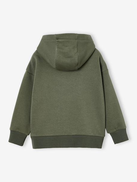 Sweat garçon à capuche motif poitrine orange+vert sauge 10 - vertbaudet enfant 
