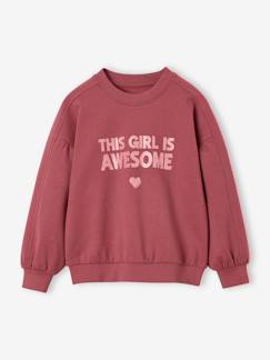 Sweat fille col rond  - vertbaudet enfant