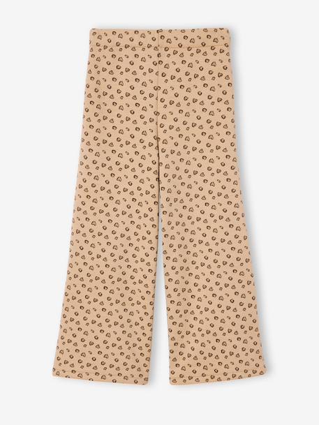 Legging fille large polaire marine+marron imprimé+vanille 11 - vertbaudet enfant 