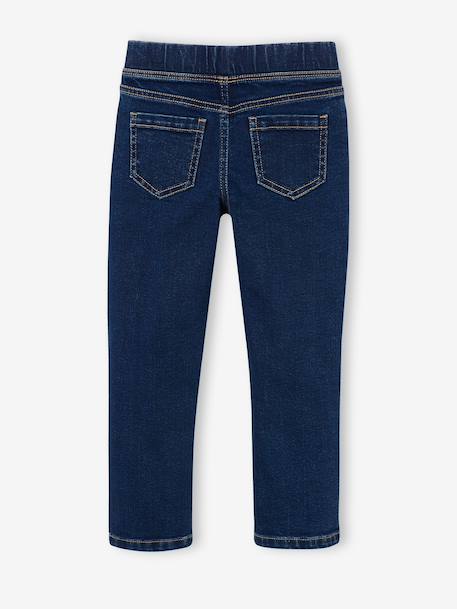Jean tregging fille bleu foncé+bleu moyen+denim bleached 2 - vertbaudet enfant 