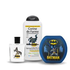Puériculture-Coffret Batman enfant eau de toilette gel douche 2 en 1 et boîte à goûter